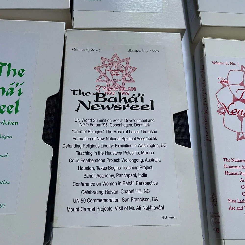 1995-2002 History VHS Video The Bahá’í Newsreel Special Edition Lot of 10